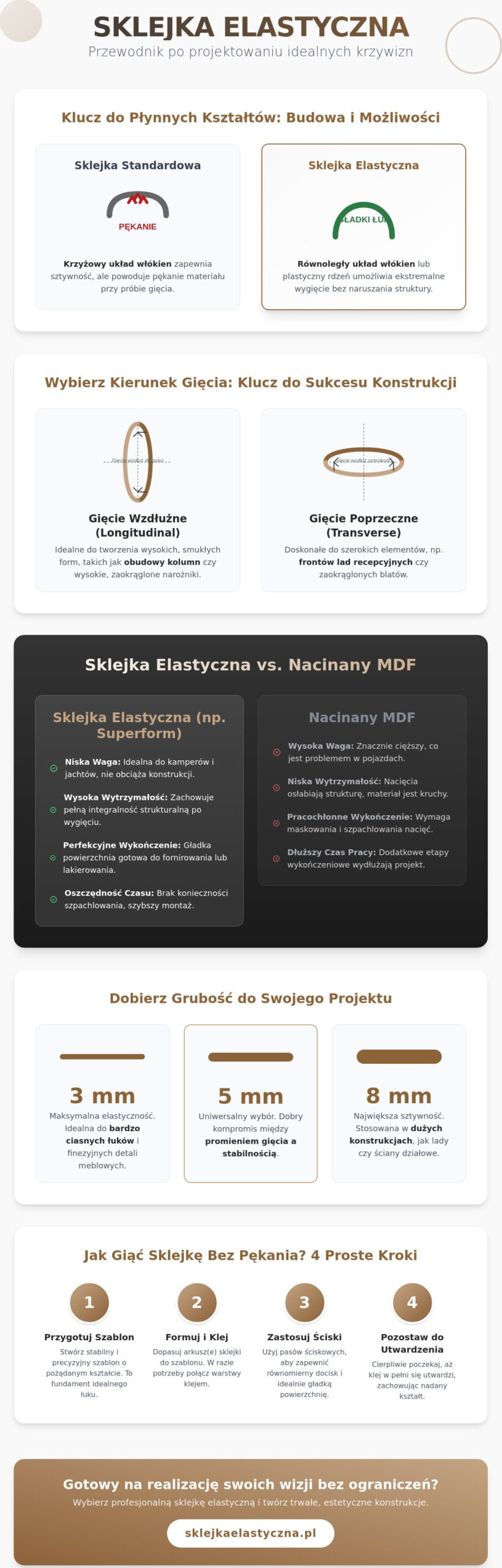 Sklejka elastyczna: Kompletny poradnik gięcia i projektowania łuków 2026