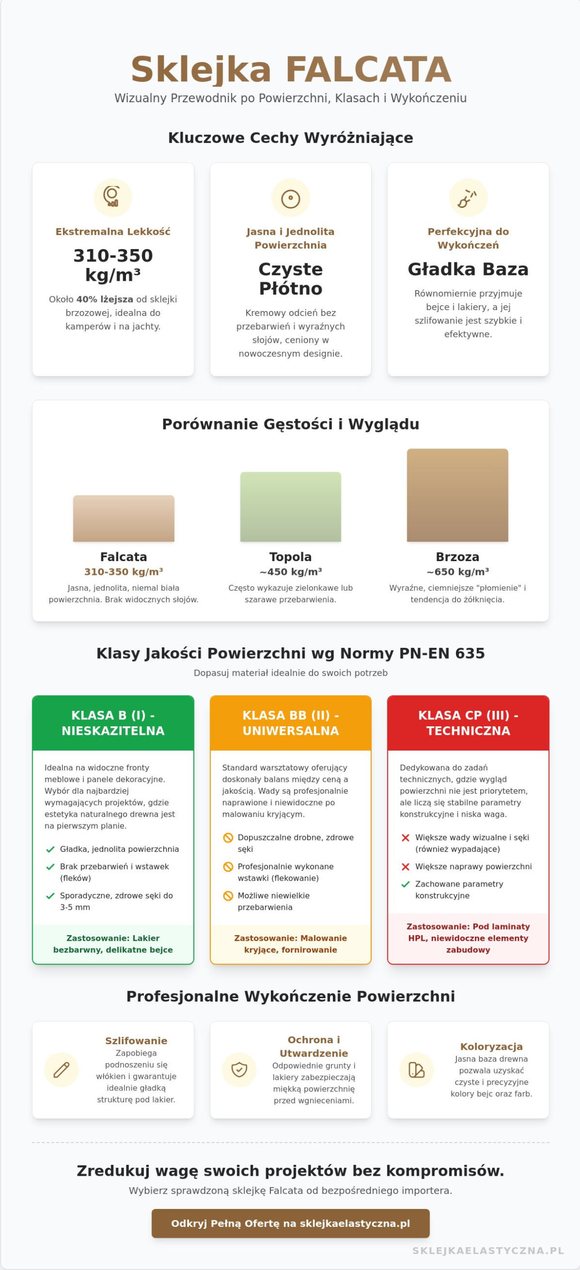 Sklejka Falcata i jej powierzchnia: Kompletny przewodnik po klasach i wykończeniu