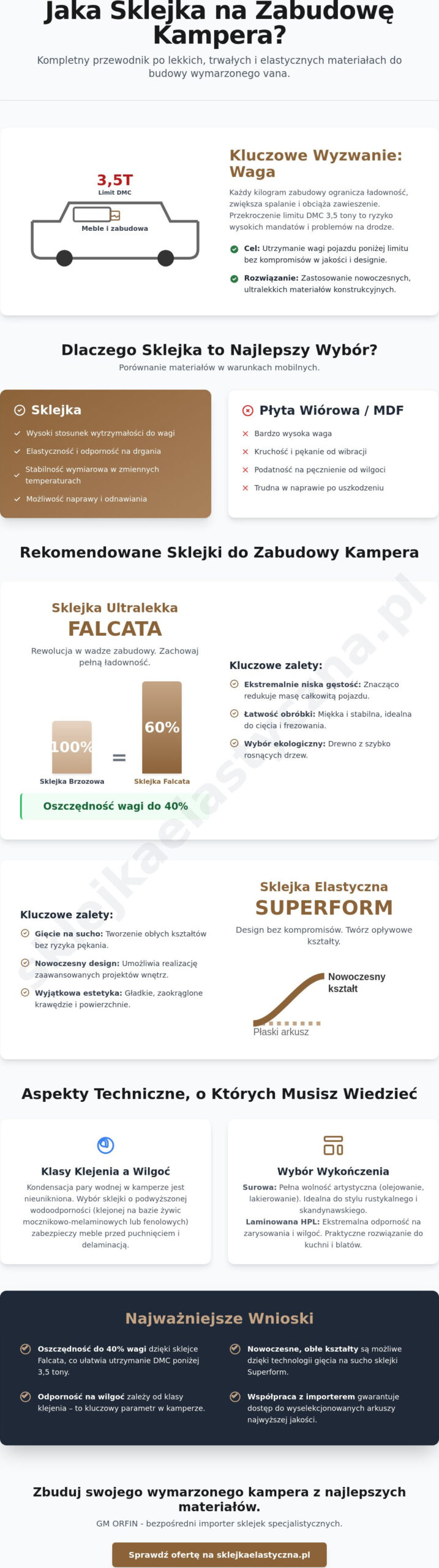 Jaka sklejka na zabudowę kampera? Przewodnik po lekkich i elastycznych materiałach (2026)