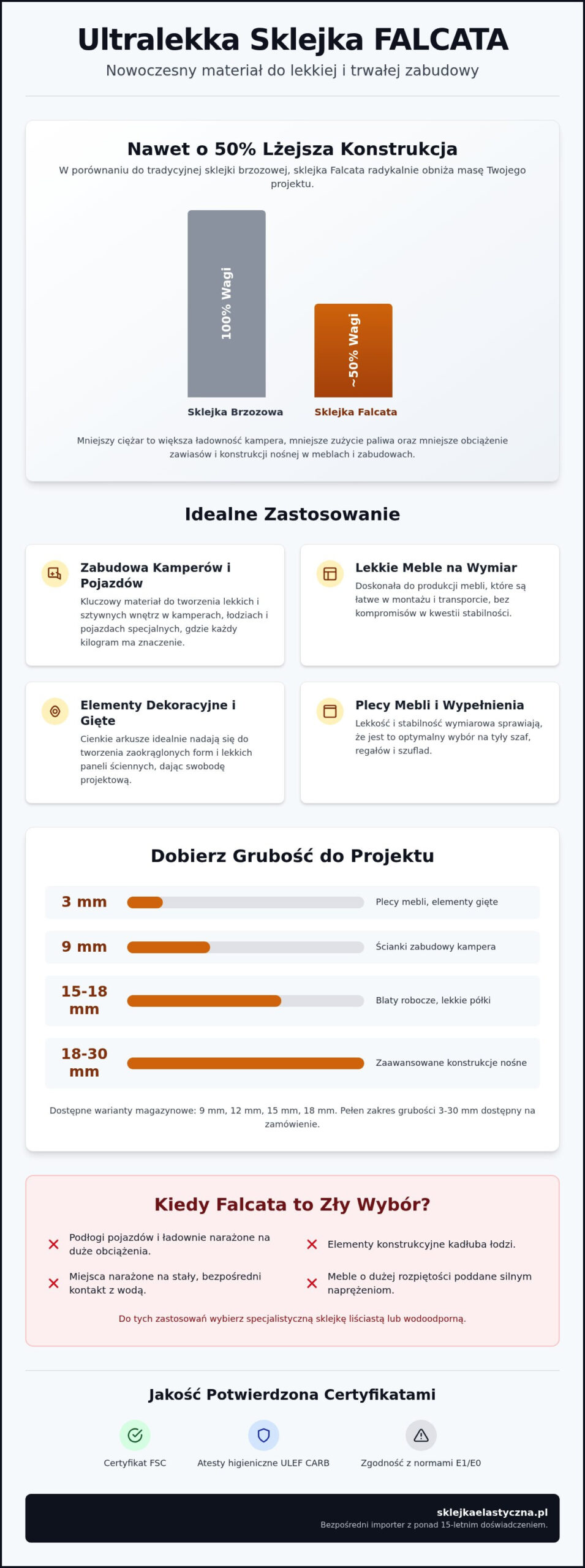 Bezpośredni importer sklejki falcata: specyfikacja i ceny 2026