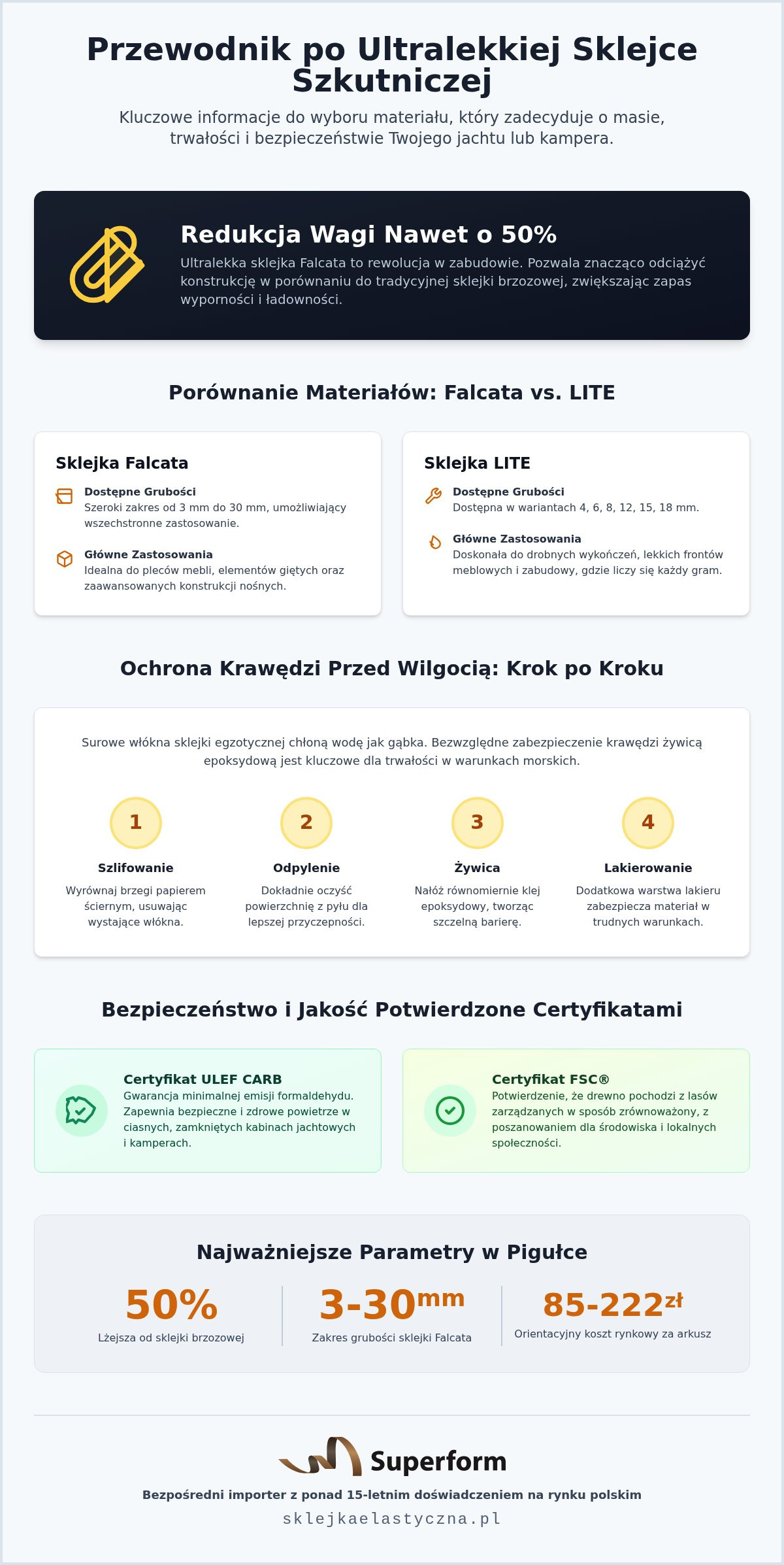 Sklejka falcata w budowie jachtów: aktualne ceny 2026 i parametry techniczne