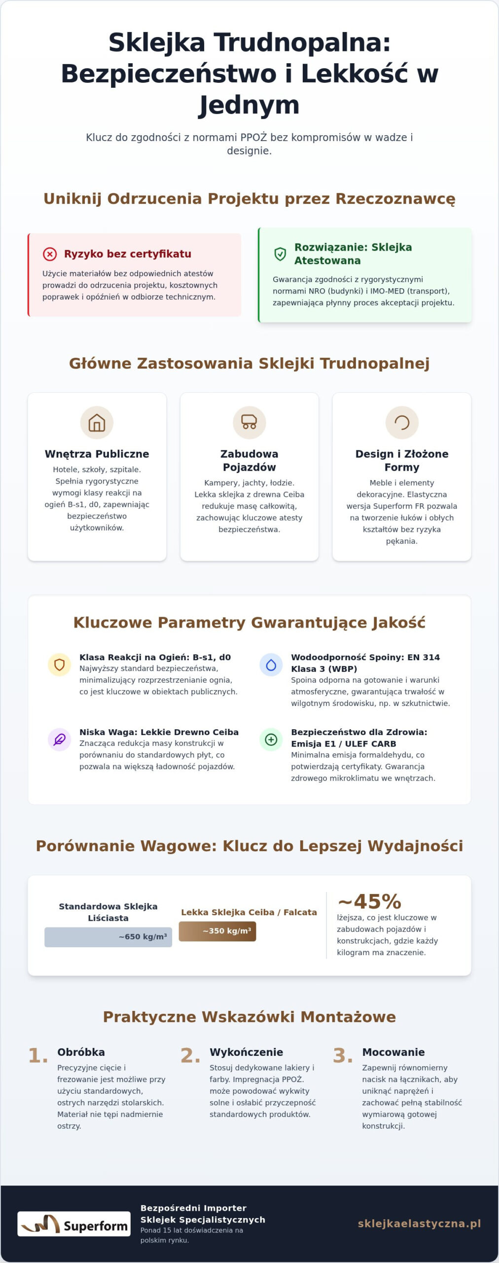 Zastosowanie sklejki trudnopalnej: poradnik techniczny 2026